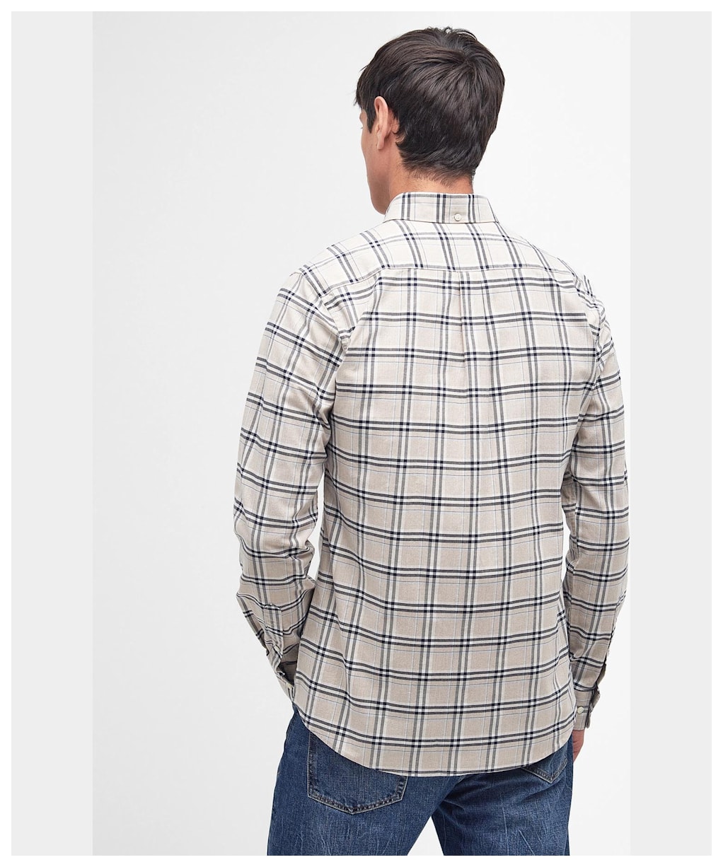 Men's Barbour Gilling Long Sleeve Tailored Fit Cotton Shirt - Stone Marl