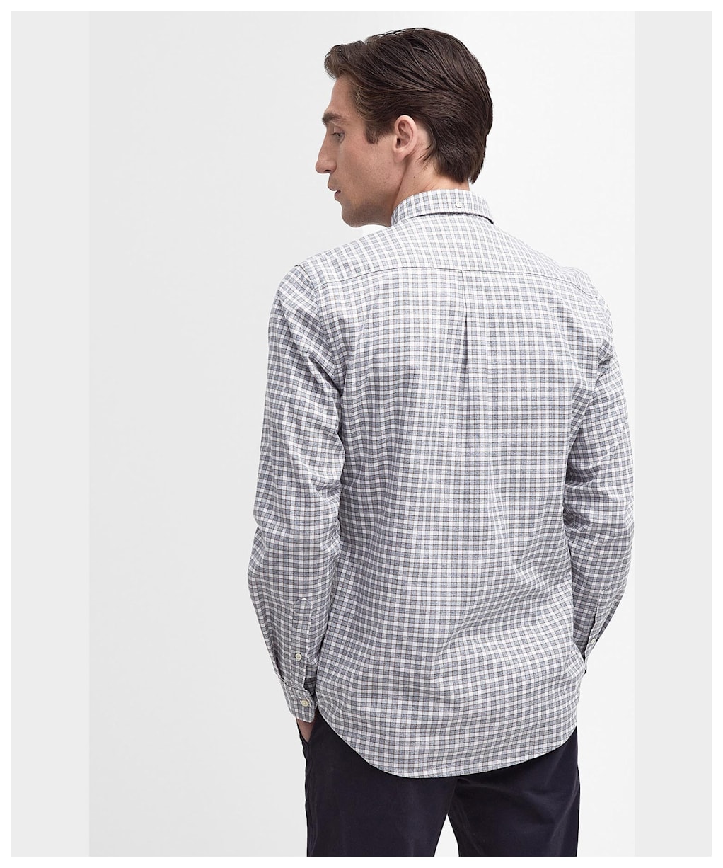 Men's Barbour Banner Long Sleeve Tailored Fit Cotton Shirt - Chambray