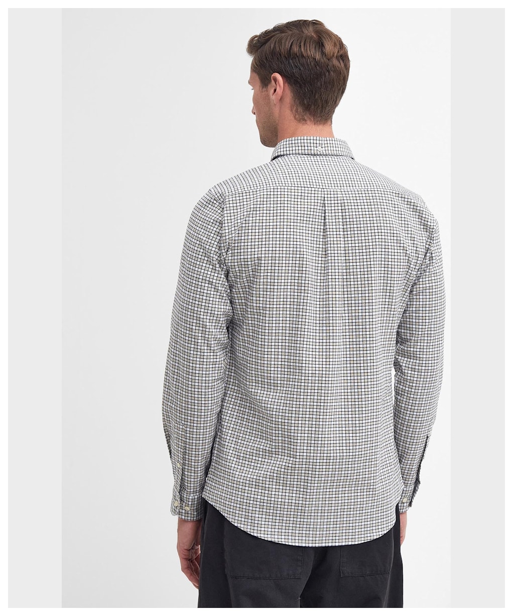 Men's Barbour Banner Long Sleeve Tailored Fit Cotton Shirt - Olive