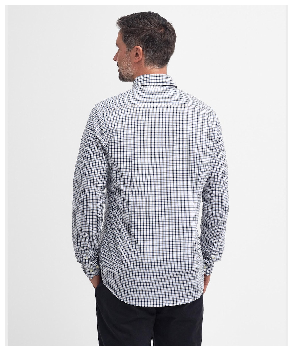 Men's Barbour Teesdale Long Sleeve Performance Shirt - Navy