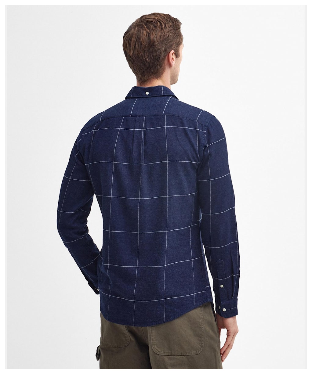Men's Barbour Brindle Long Sleeve Tailored Fit Shirt - Indigo