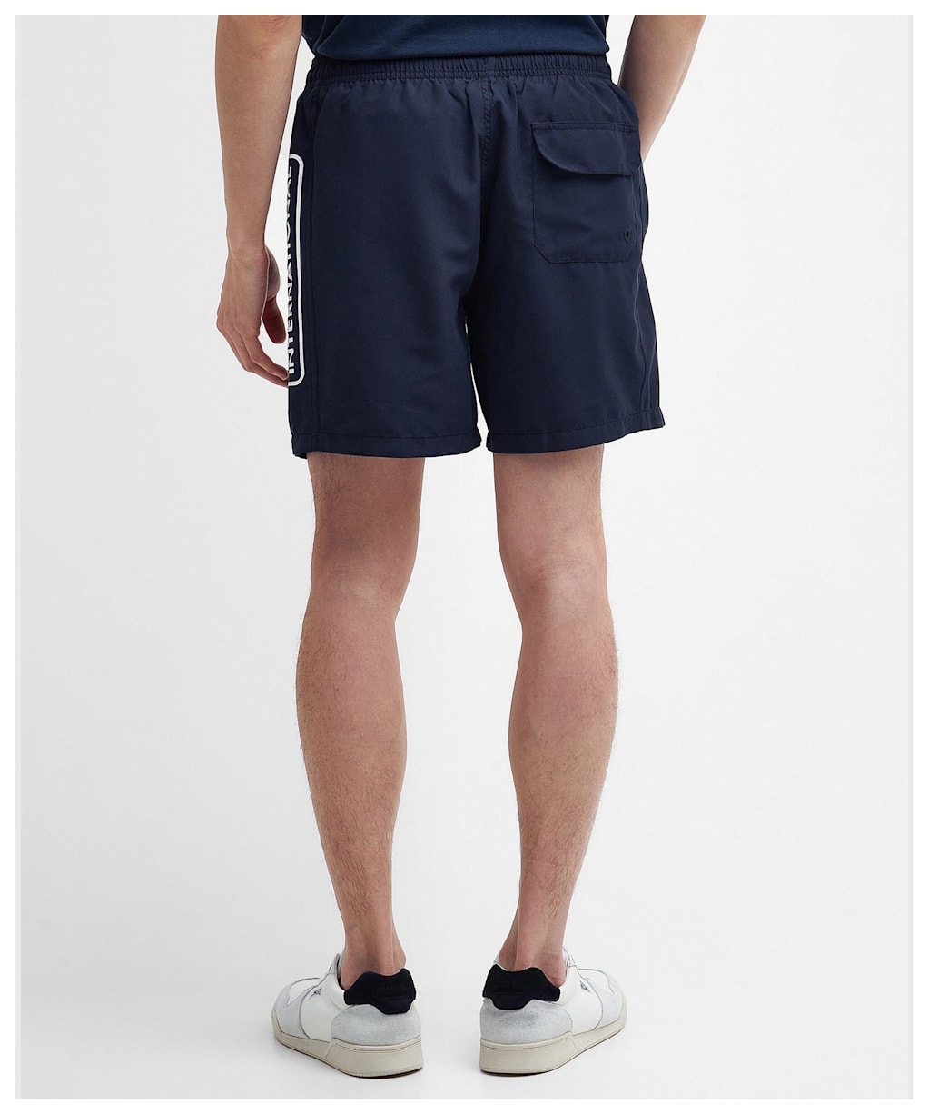 Men's Barbour International Large Logo Swim Shorts - Navy