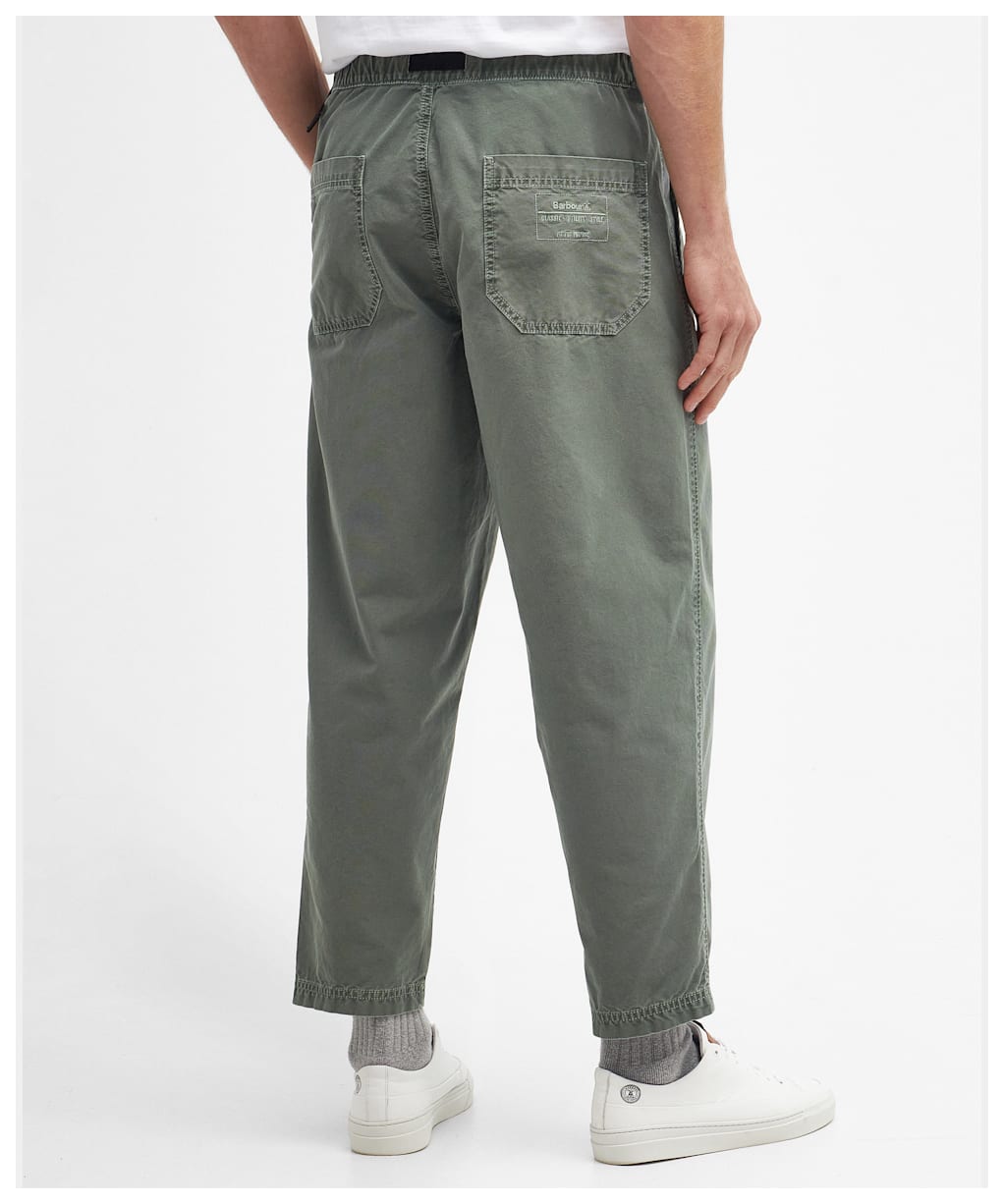 Men's Barbour Grindle Canvas Twill Trousers - Agave Green
