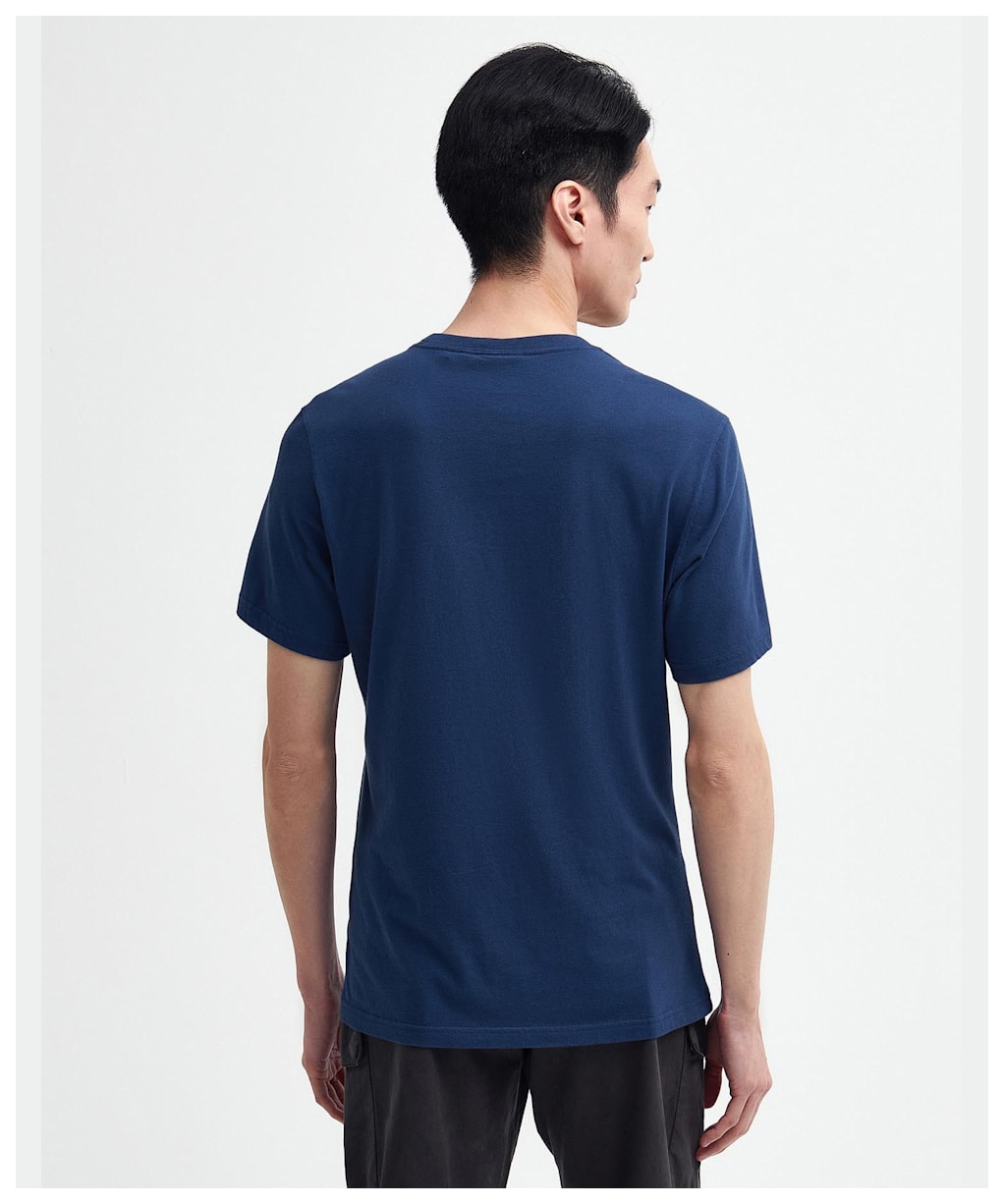 Men's Barbour International Level Crew Neck Cotton T-Shirt - Washed Cobalt