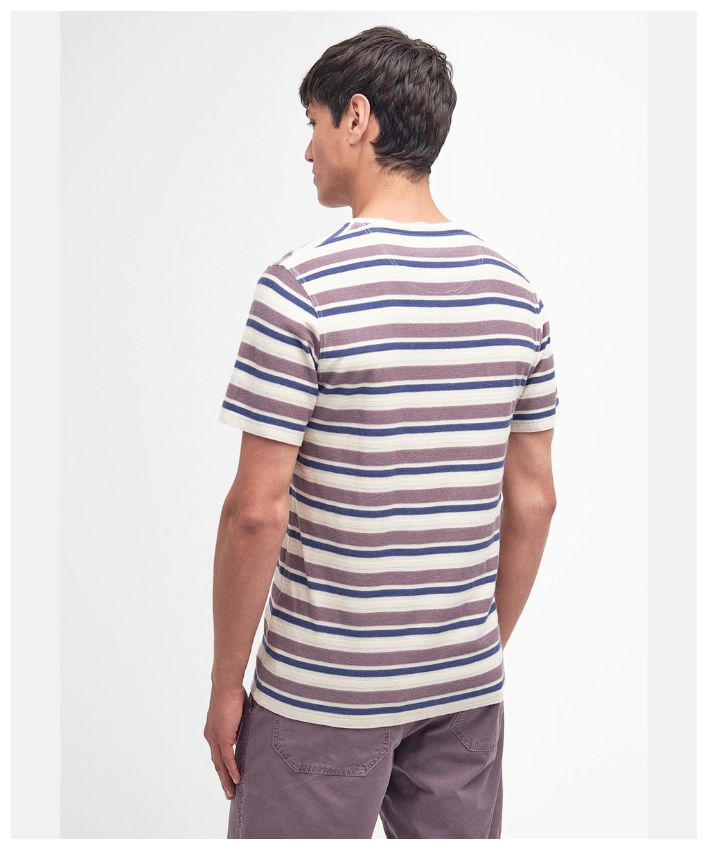 Men's Barbour Whitwell Stripe Short Sleeve Cotton T-Shirt - Purple Slate