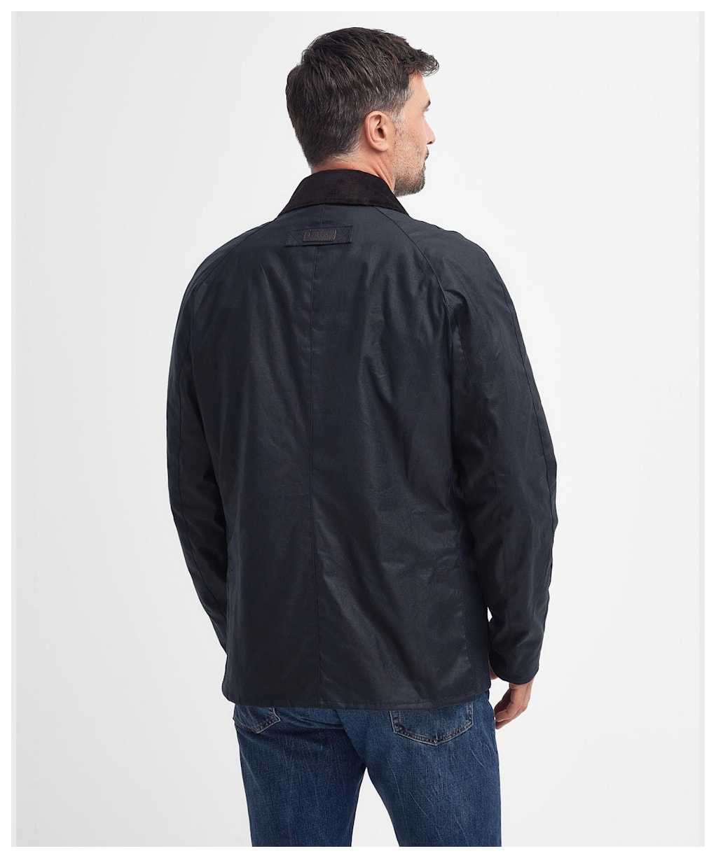 Men's Barbour Halton Waxed Cotton Jacket - Navy