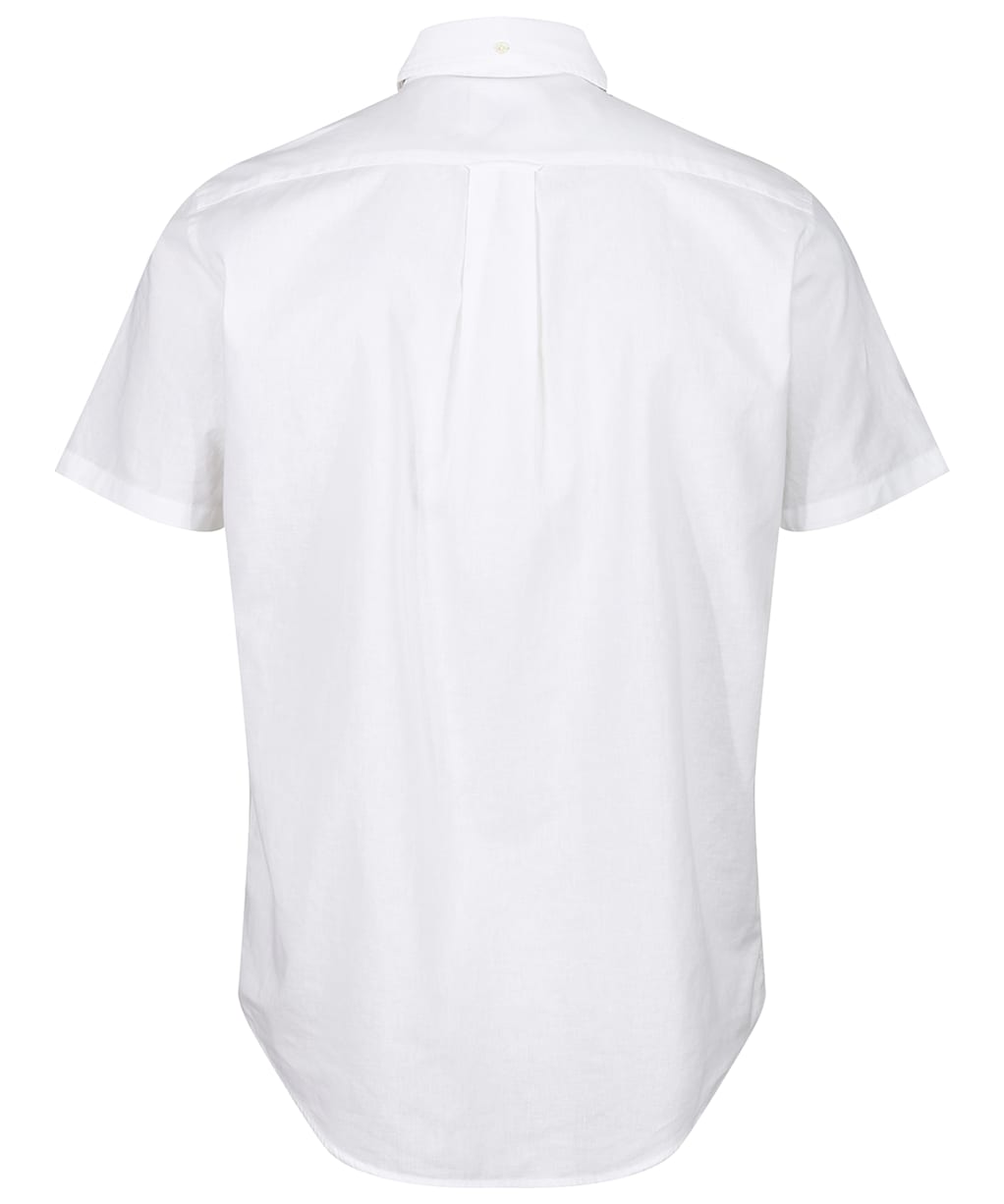 Men's Gant Regular Short Sleeve Cotton Linen Shirt - White