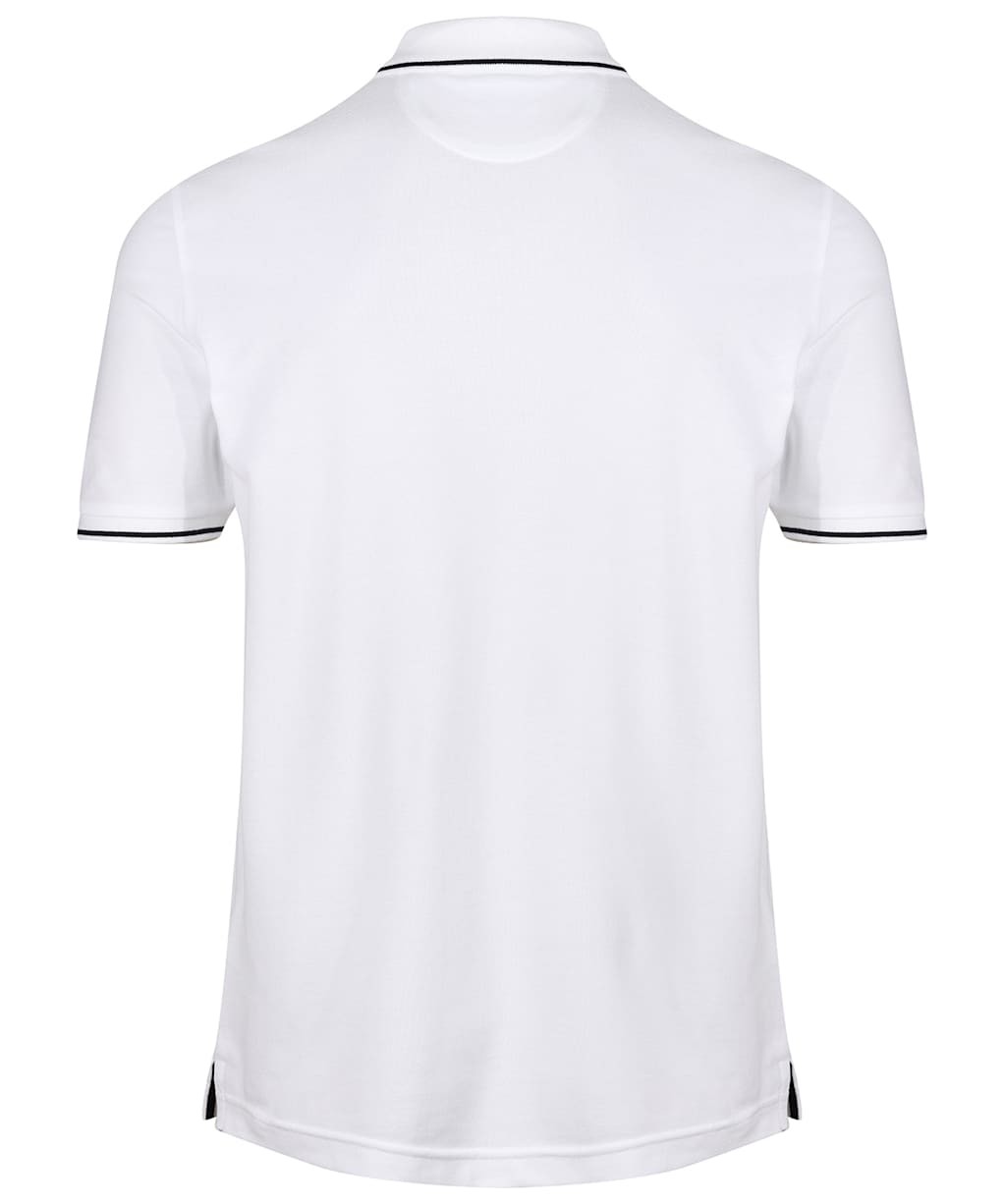 Men's GANT Tipped Pique Rugger Short Sleeve Cotton Polo Shirt - White
