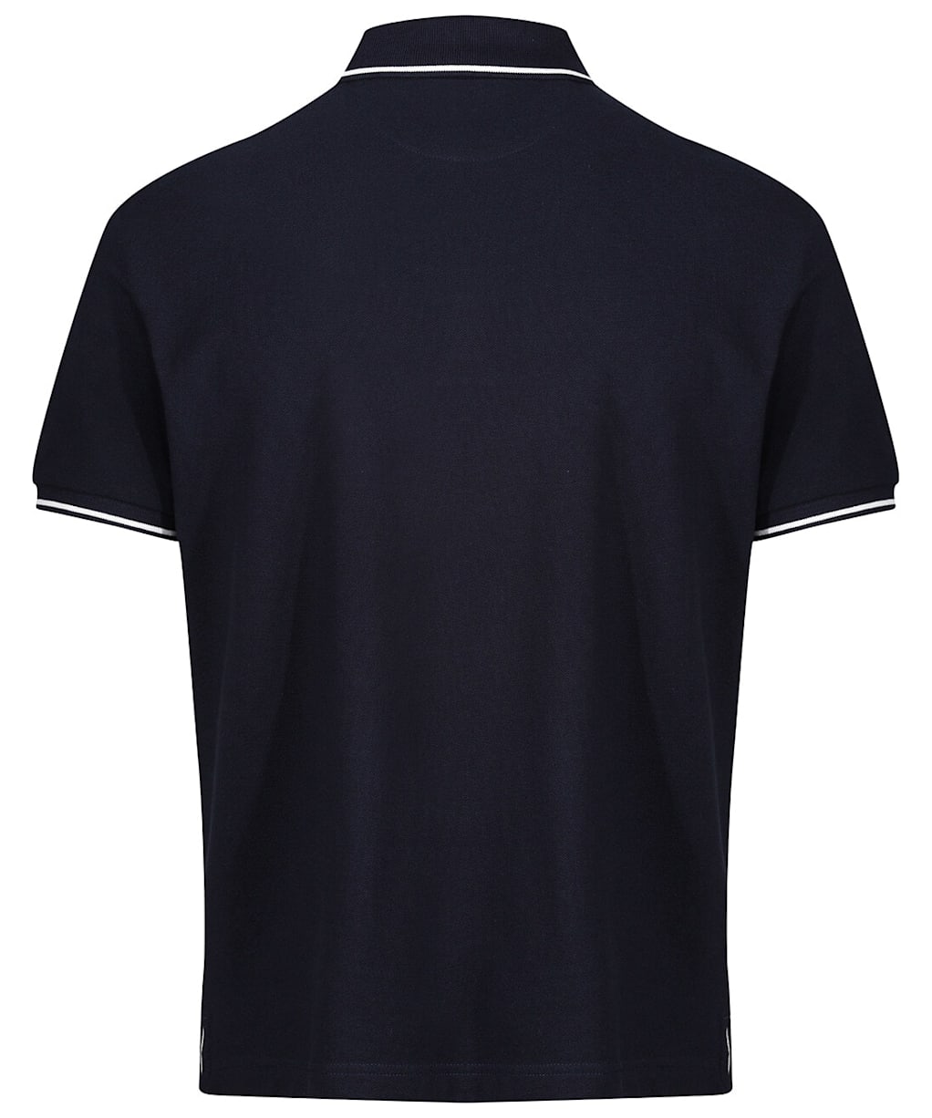 Men's GANT Tipped Pique Rugger Short Sleeve Cotton Polo Shirt - Evening Blue
