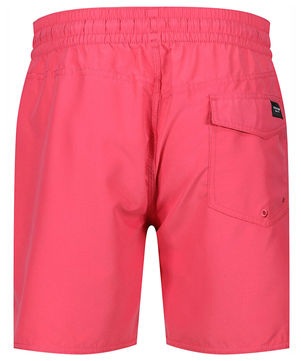 Men's Volcom Lido Solid Swimming Trunks - Washed Ruby