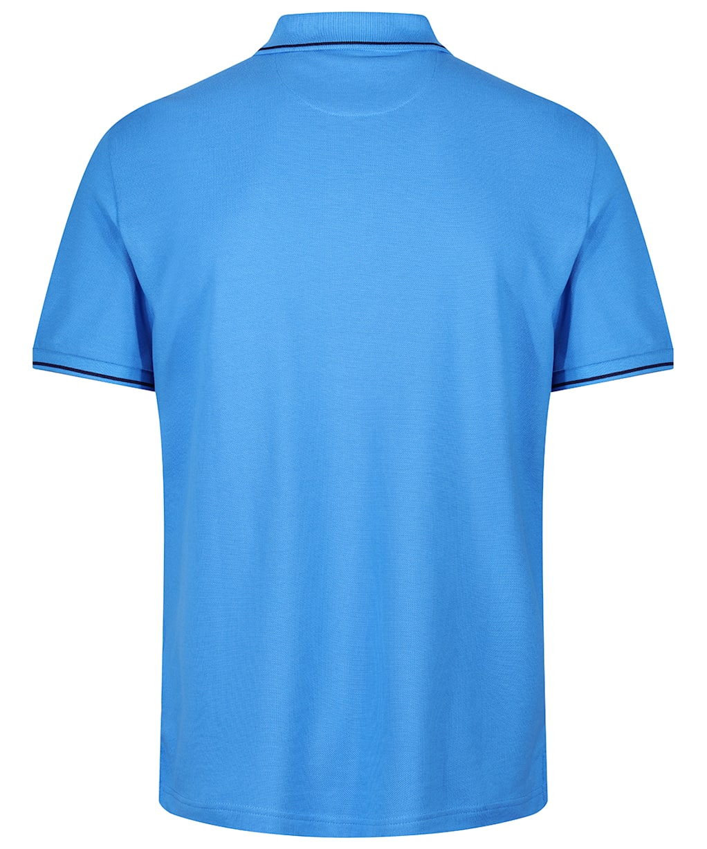 Men's GANT Tipped Pique Rugger Short Sleeve Cotton Polo Shirt - Day Blue