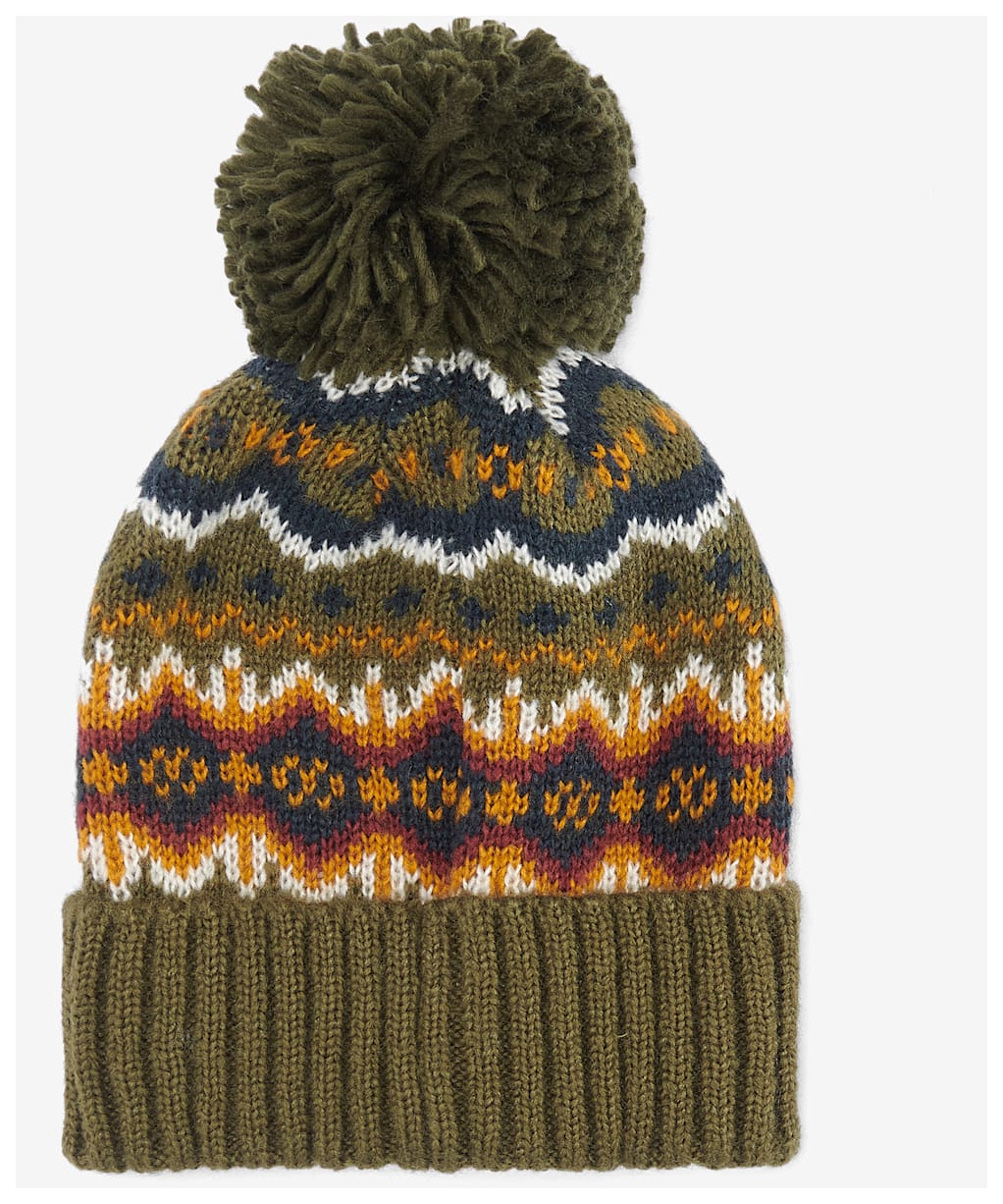Men’s Barbour Case Fair Isle Beanie - Olive
