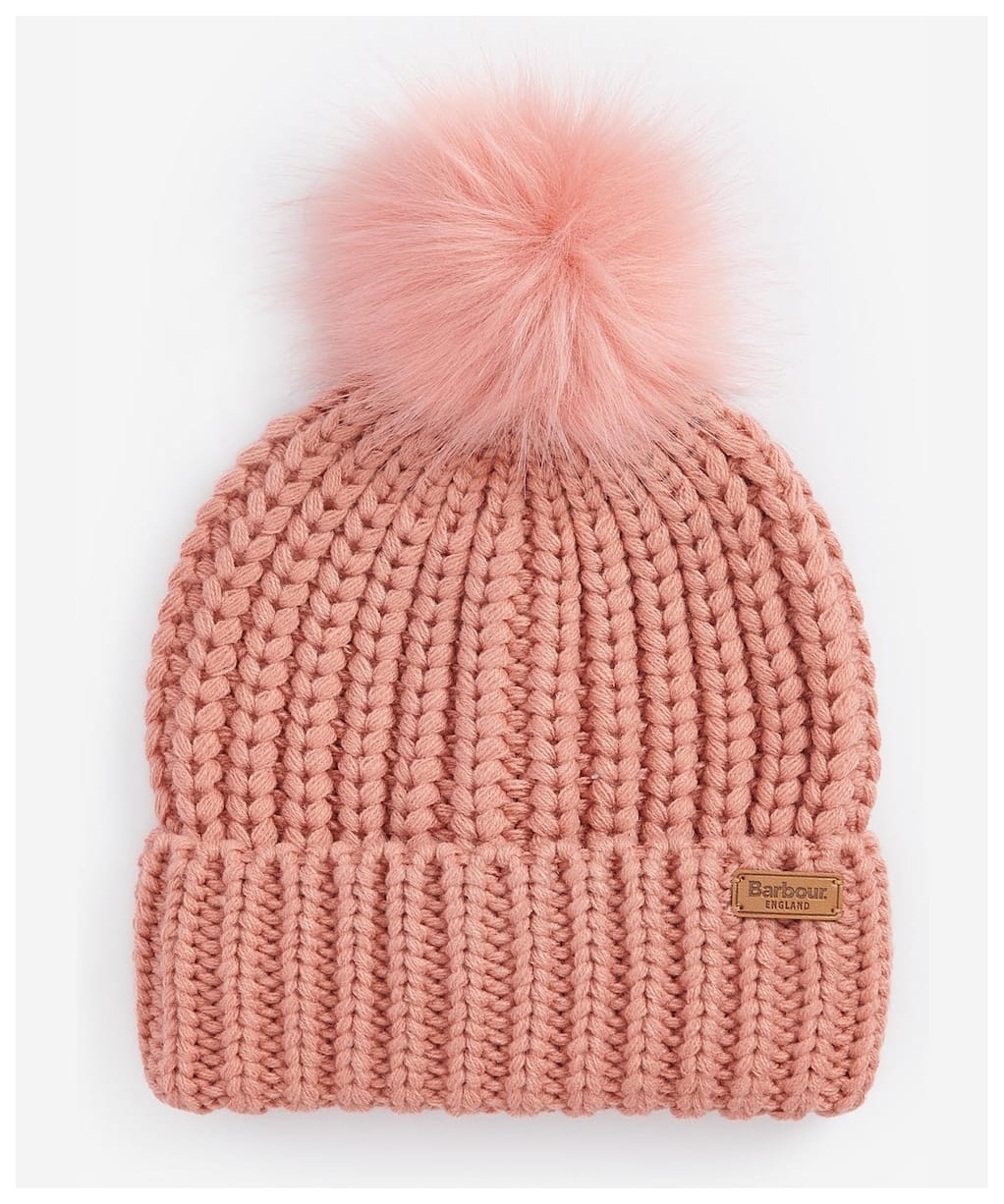 Women's Barbour Saltburn Scarf and Beanie Set - Pink Rust
