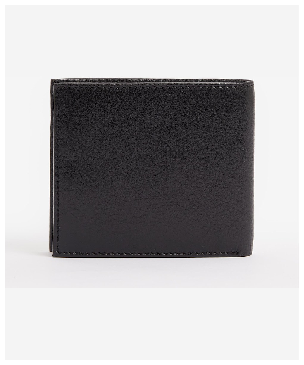 Men's Barbour Leather Billfold Wallet - Black / Classic Tartan
