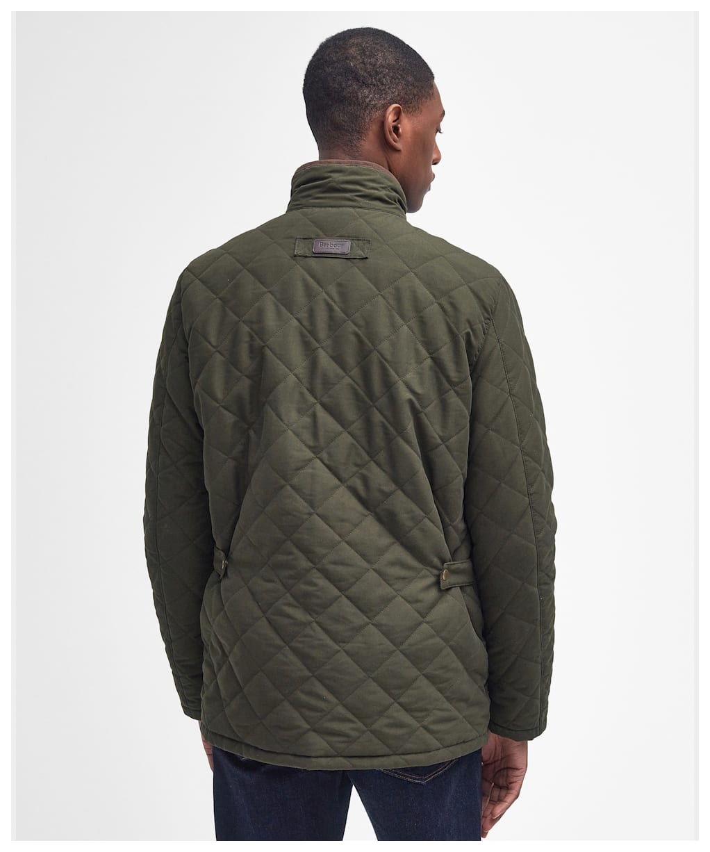 Men's Barbour Waterproof Shoveler Quilted Jacket - Dark Olive