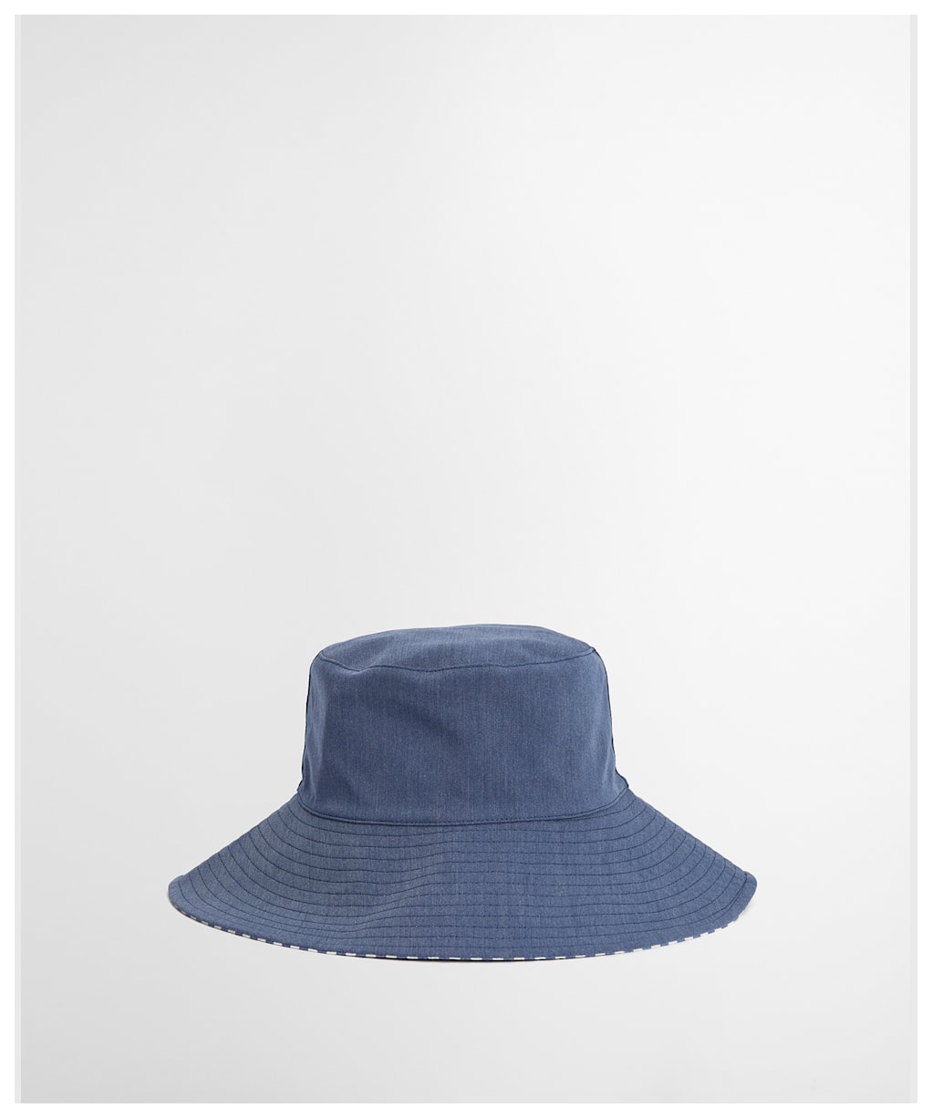 Women's Barbour Fleur Reversible Bucket Hat - Chambray / Stripe