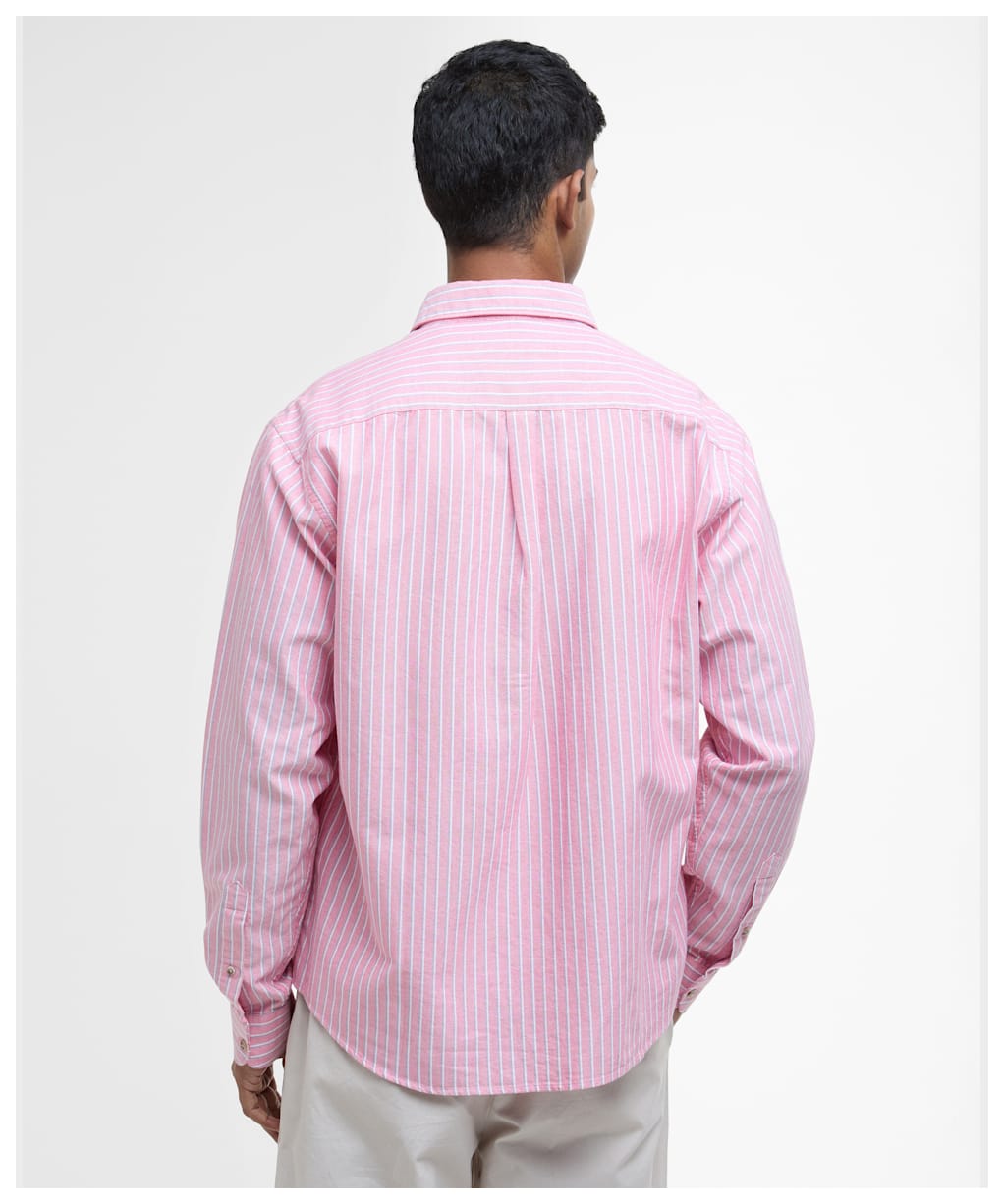 Men's Barbour Fenfield Oxford Stripe Relaxed Fit Shirt - Red
