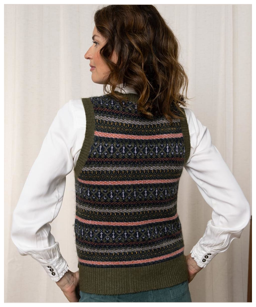 Women's Lily & Me Fairisle Jazz Knitted Tank Top - Olive