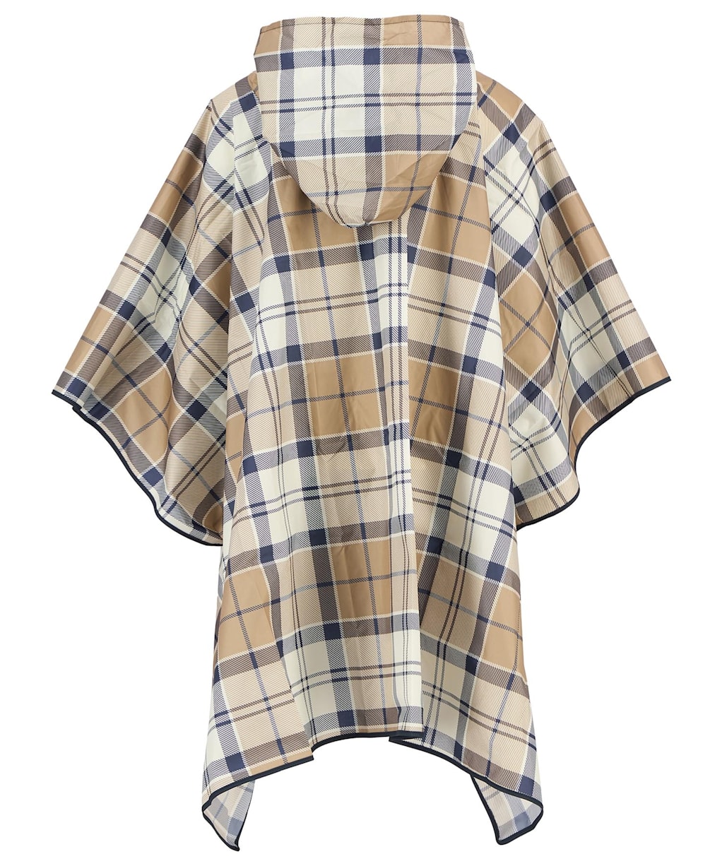 Women's Barbour Portree Tartan Poncho - Hessian / Navy Tartan