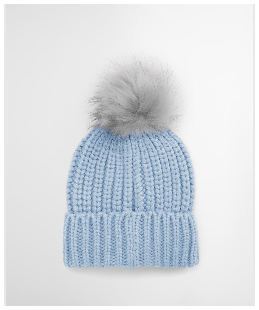 Women's Barbour Saltburn Bobble Hat - Ice Blue