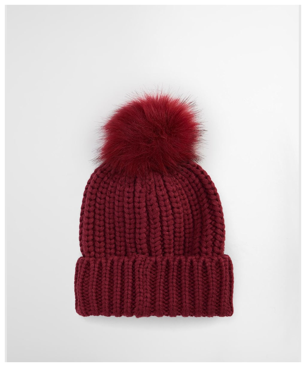 Women's Barbour Saltburn Bobble Hat - Biking Red