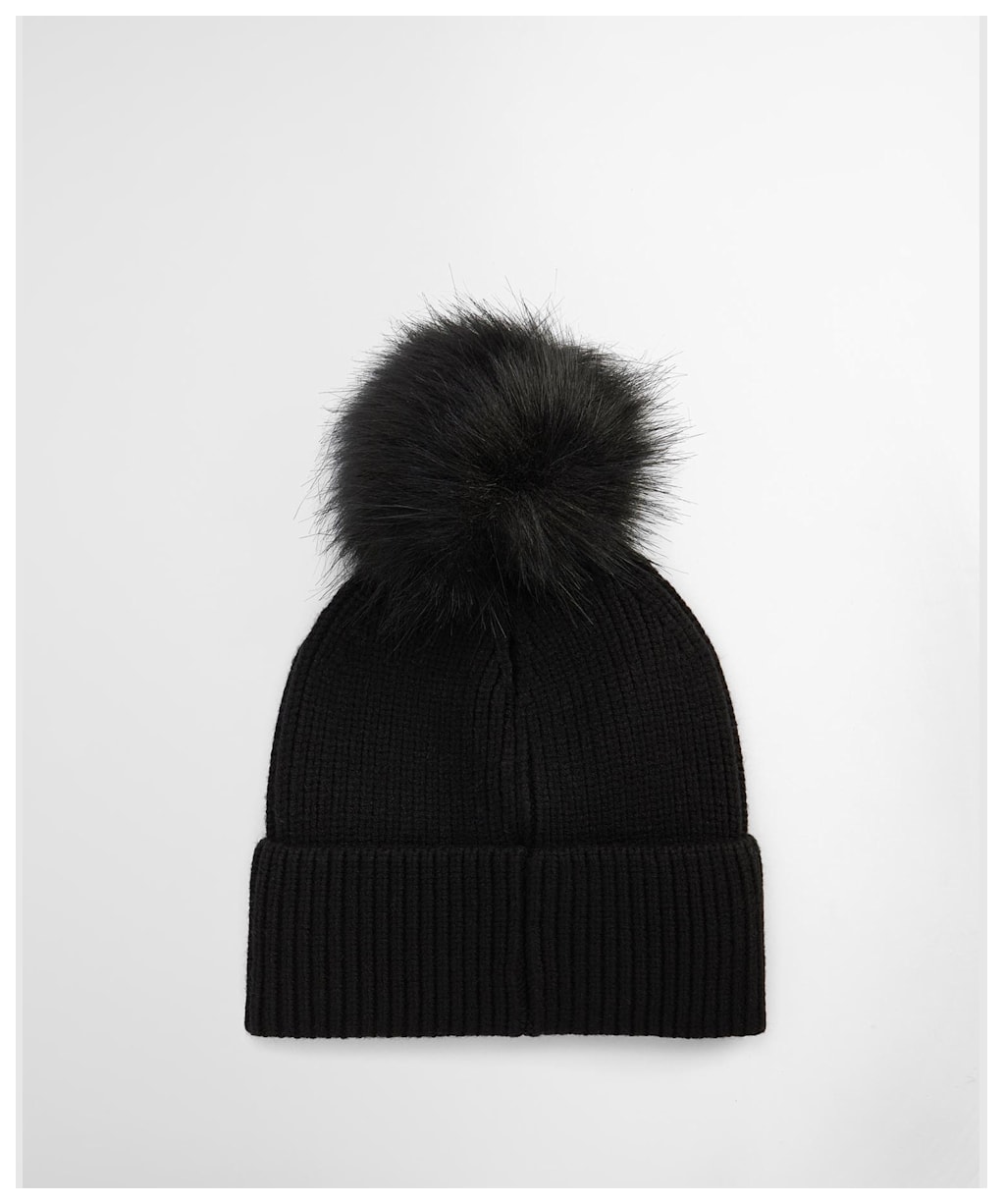 Women's Barbour International Mallory Pom Beanie - Black 2