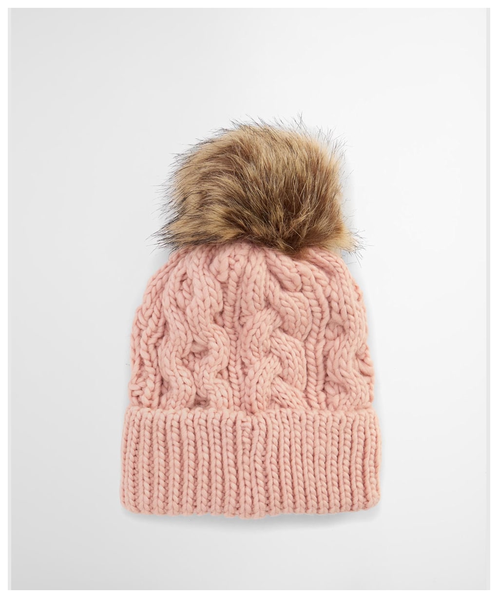 Women's Barbour Penshaw Cable Beanie - Pink Blush