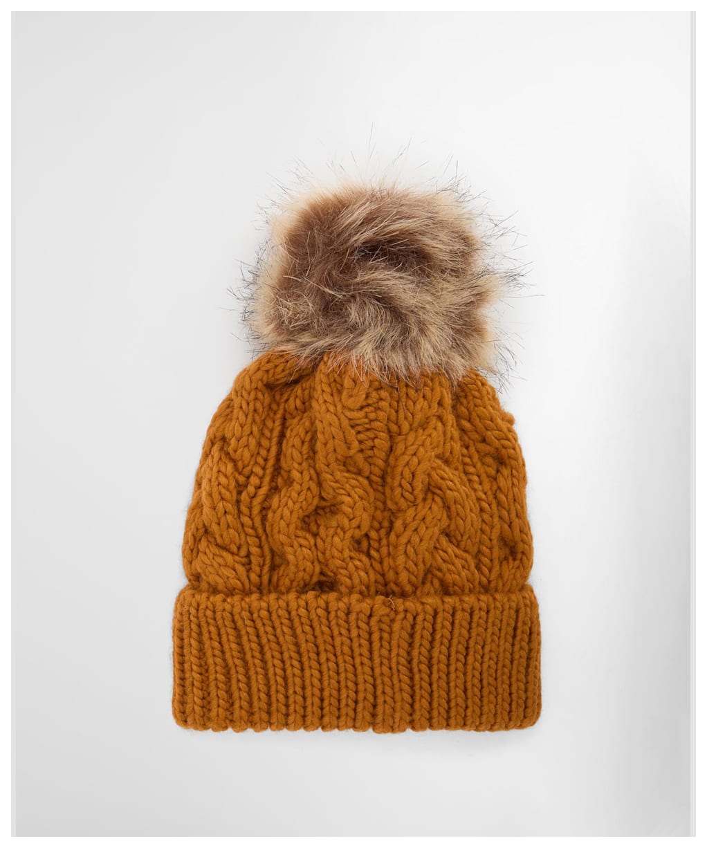 Women's Barbour Penshaw Cable Beanie - Mustard