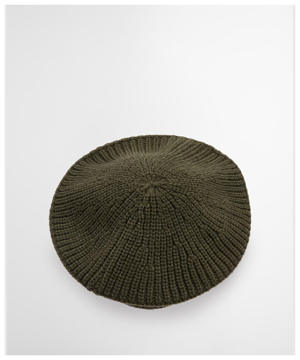 Women's Barbour Beldon Beret Beanie Hat - Olive