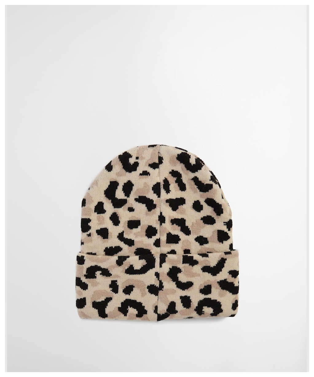 Women's Barbour International Harley Leopard Beanie Hat - Jasmine Leopard