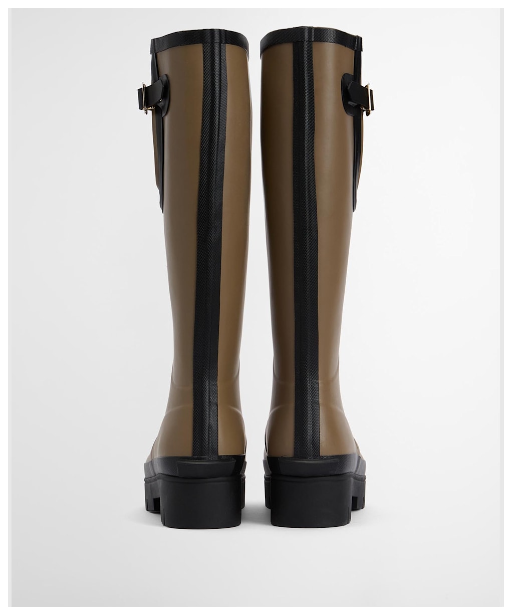 Women's Barbour Leighton Tall Wellingtons - MILITARY BROWN/B