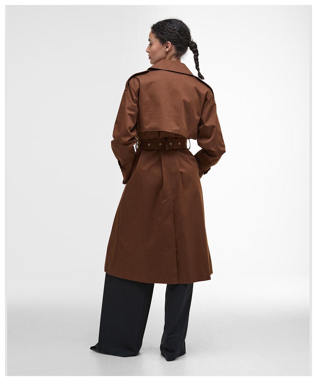 Women's Barbour Aoife Trench Showerproof - Vicuna / Hessian Tartan