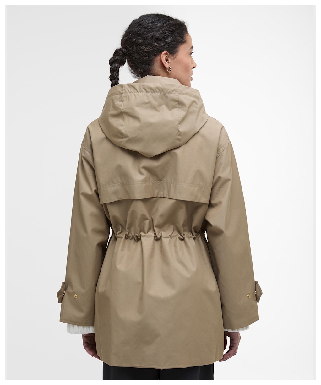 Women's Barbour Fallyn Showerproof Jacket - Military Brown / Hollyhock