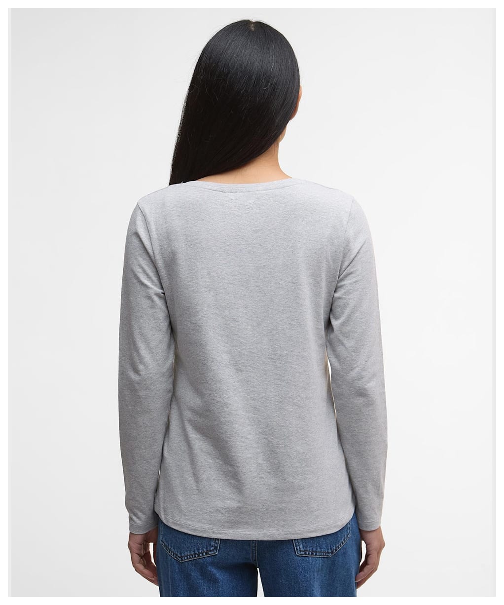 Women's Barbour Lossie Long Sleeve T-Shirt - Light Grey Marl