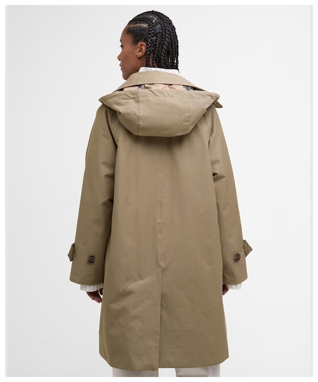 Women's Barbour Sadie Waterproof Jacket - Military Brown / Hollyhock