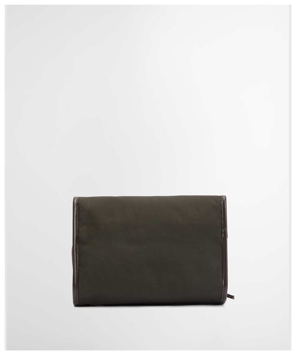 Men’s Barbour Wax Hanging Washbag - OLIVE/BEACON