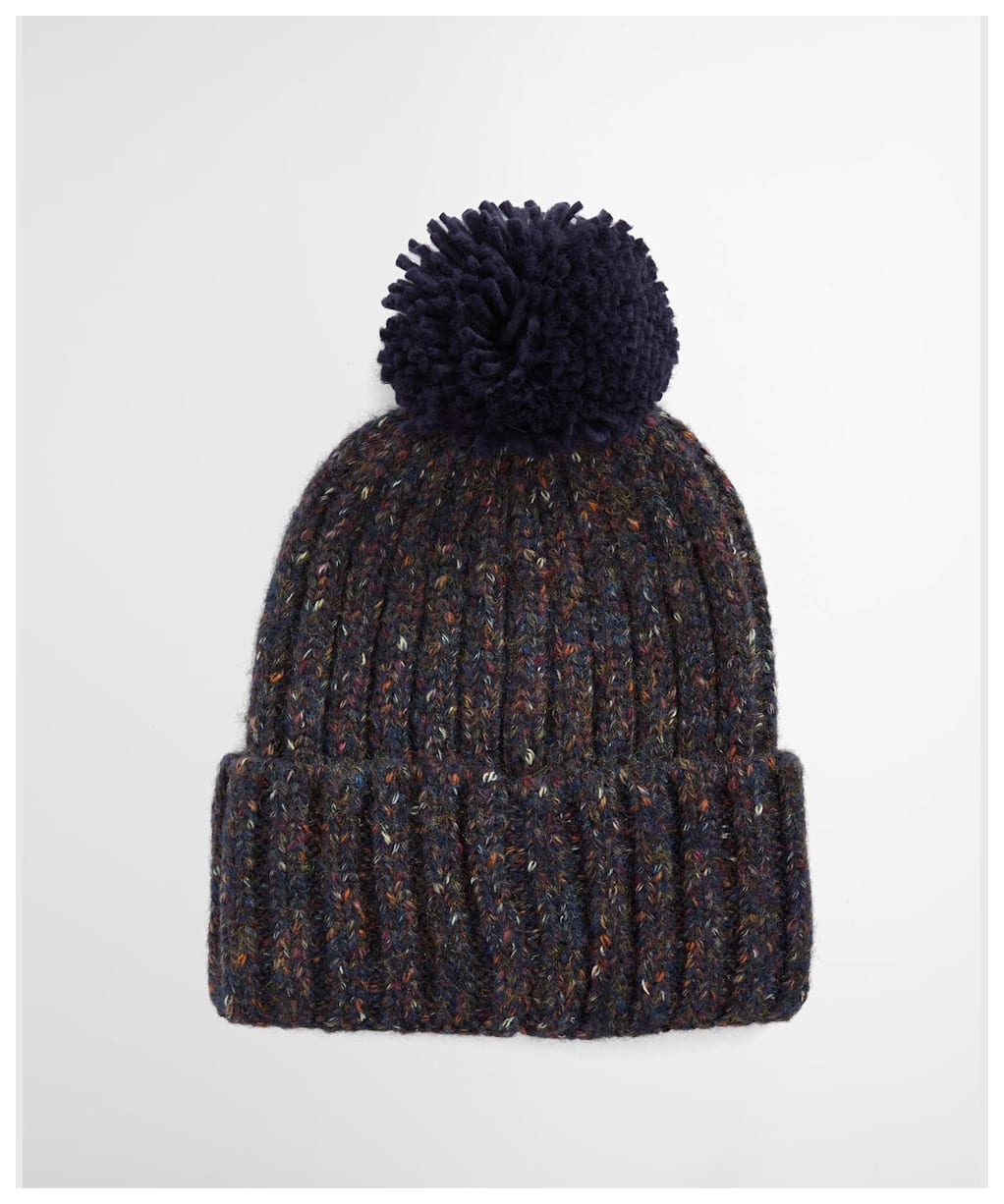 Men's Barbour Kelson Fleck Pom Beanie Hat - Navy