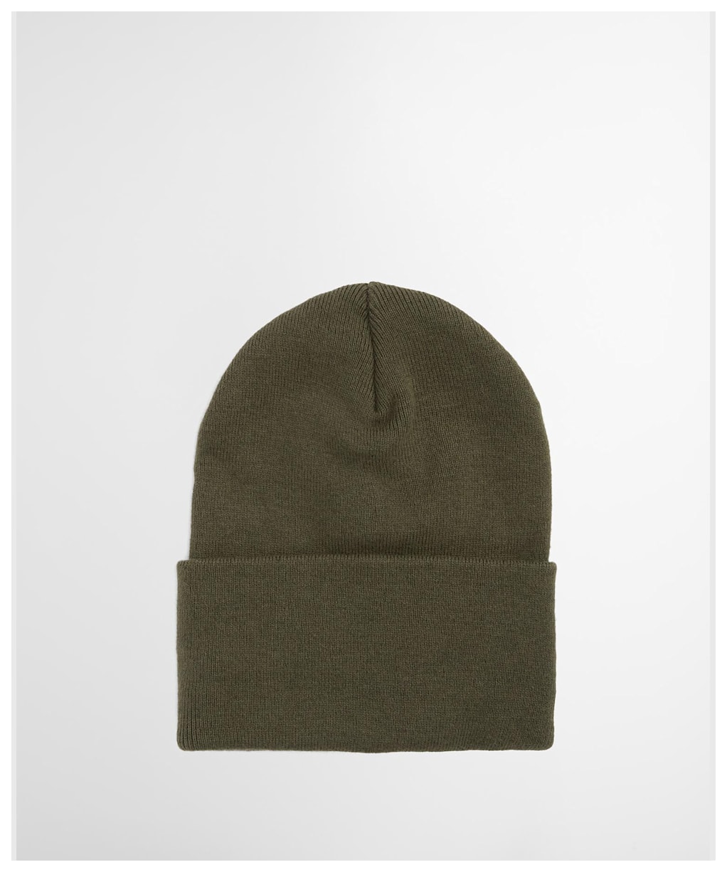 Men's Barbour Harton Beanie Hat - Deep Olive