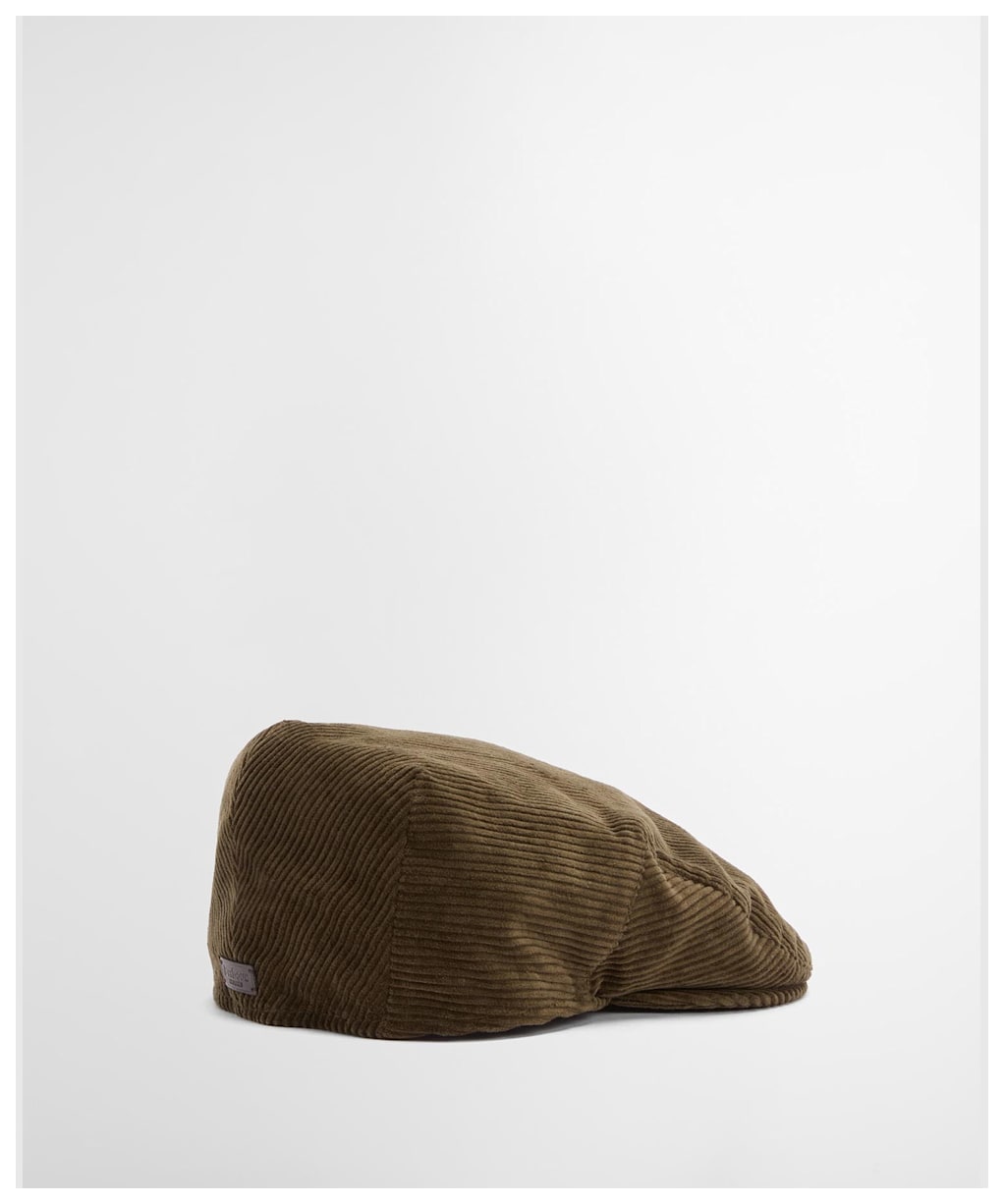 Men's Barbour Westdale Cord Flat Cap - Olive