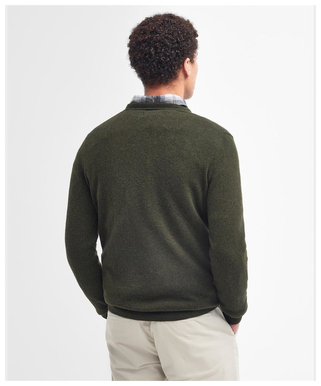 Men's Barbour Essential Lambswool Crew Neck Sweater - Seaweed