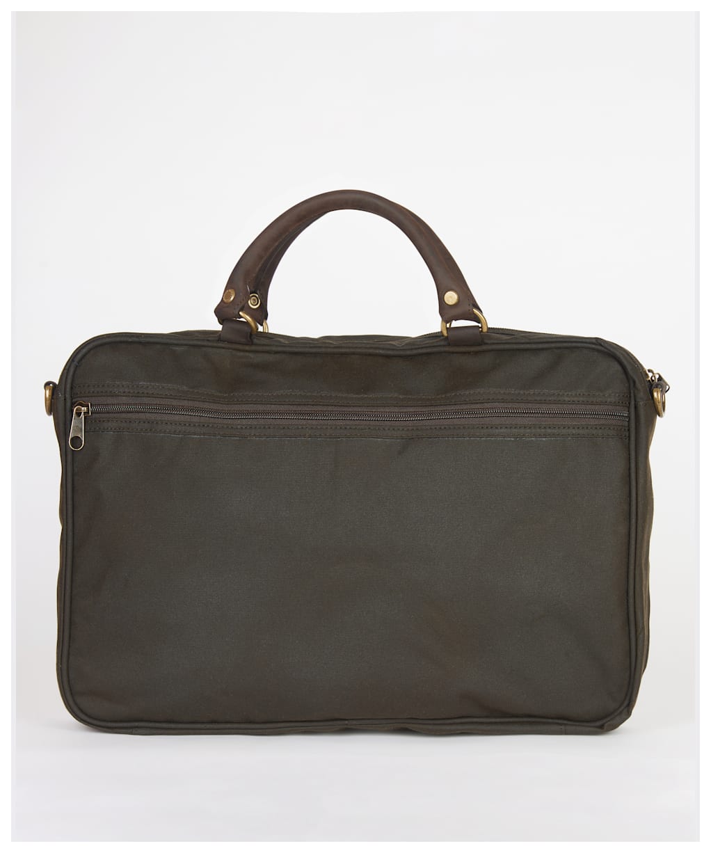 Barbour Wax and Leather Briefcase - Olive