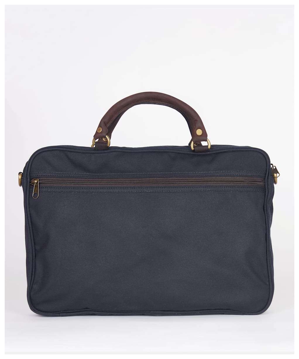 Barbour Wax and Leather Briefcase - Navy