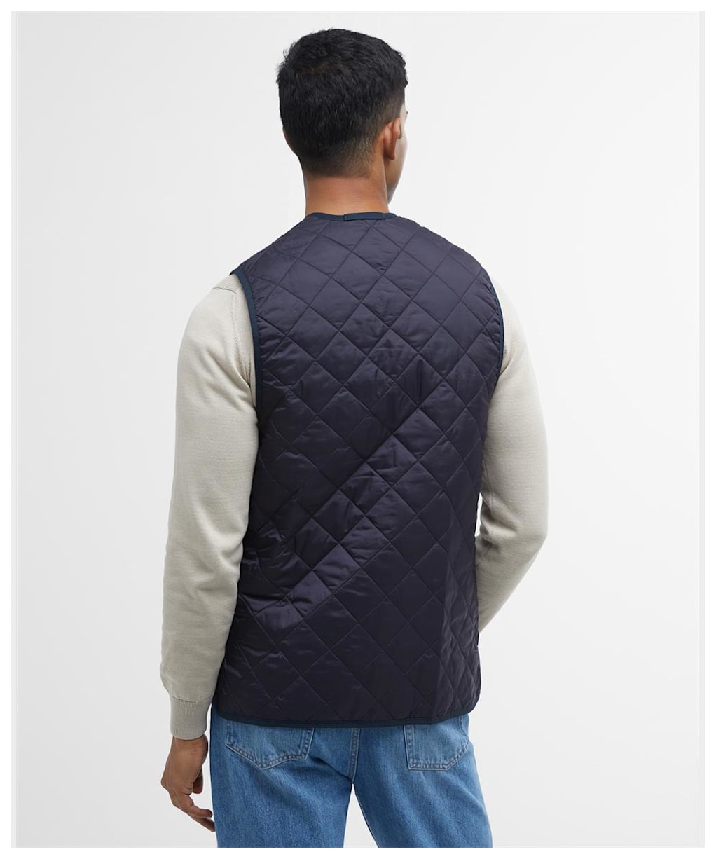 Men's Barbour Quilted Waistcoat / Zip-in Liner - Navy
