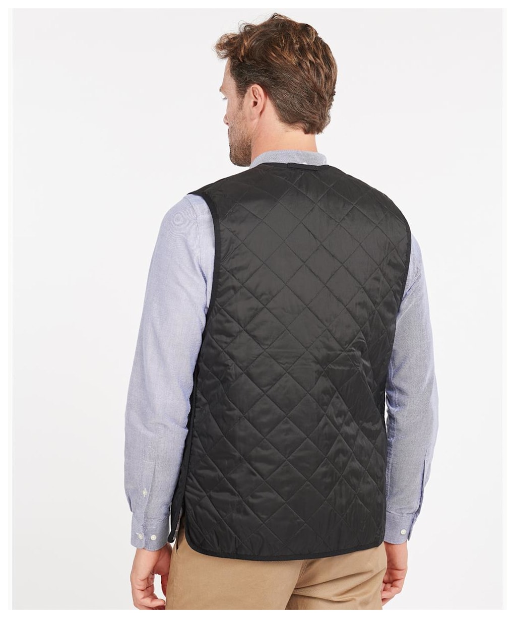 Men's Barbour Quilted Waistcoat / Zip-in Liner - Black
