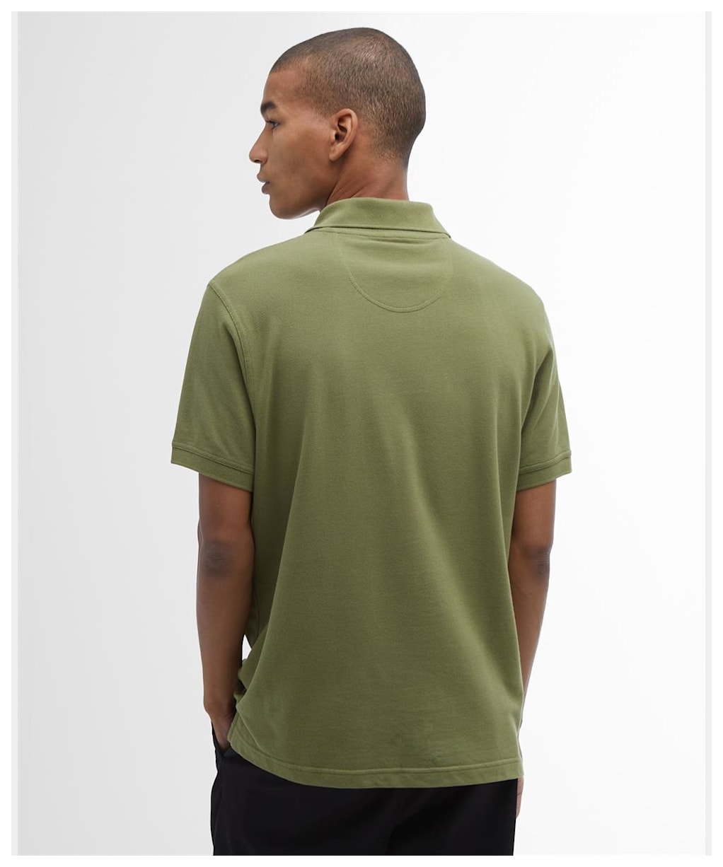Men's Barbour Tartan Pique Polo Shirt - Burnt Olive