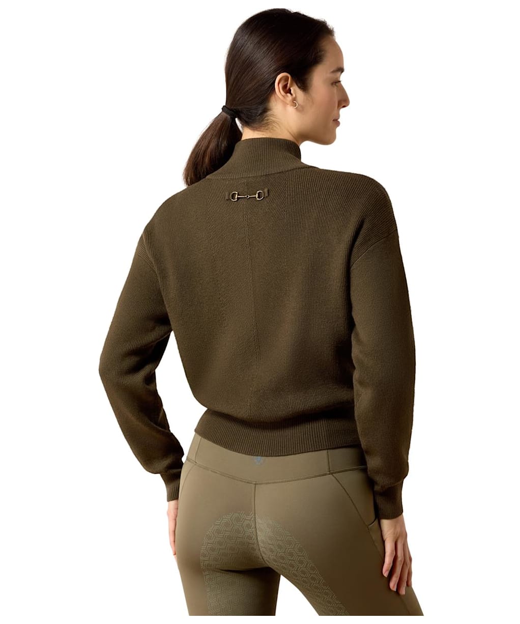 Women's Ariat Foxleigh 1/2 Zip Wool Sweater - Earth