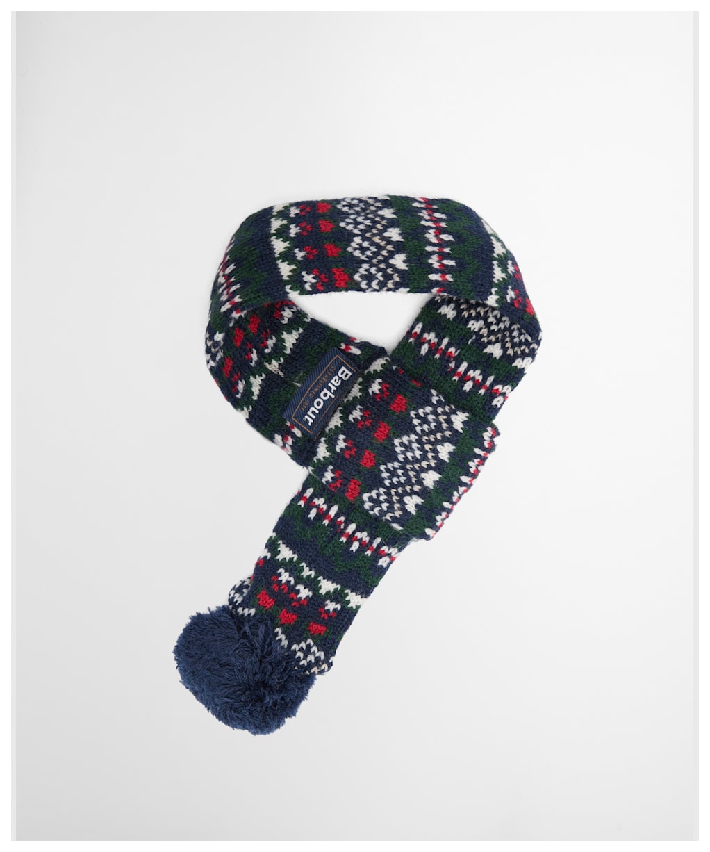 Barbour Marlow Fair Isle Dog Scarf - NAVY FESTIVE