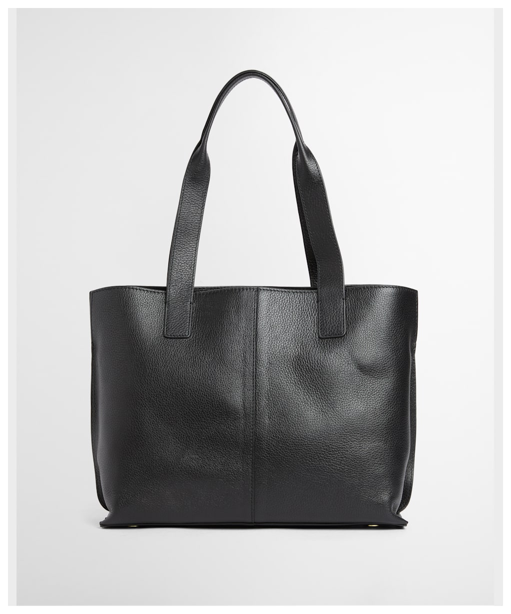 Women's Barbour Alder Large Leather Tote Bag - Black
