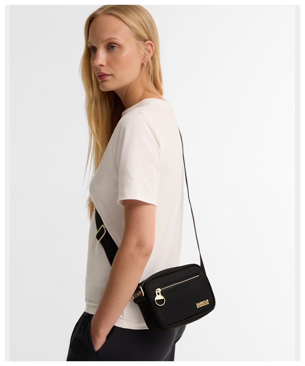 Women's Barbour International Qualify Mini Crossbody Bag - Black