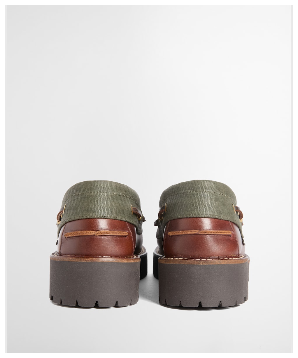 Women's Barbour Darras Boat Shoe - Mahogany/Olive